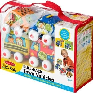 Melissa & Doug Colorful Pull-Back Town Vehicles Set